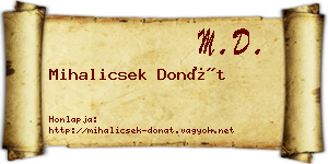 Mihalicsek Donát névjegykártya